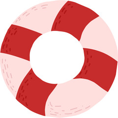 White red swimring cartoon illustration 2
