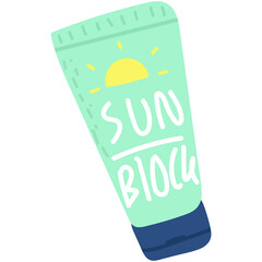 sun block cartoon icon illustration