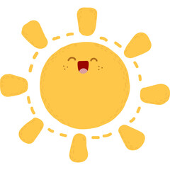 Summer sun cartoon character illustration