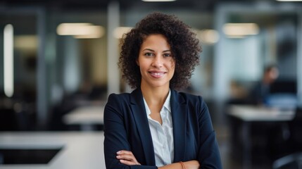 Portrait of a woman at a progressive tech startup crafting HR policies