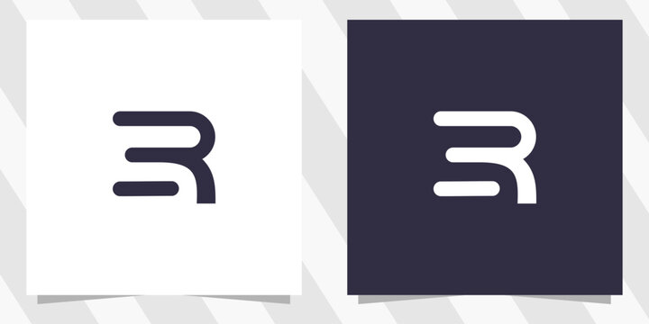 letter sr rs logo design
