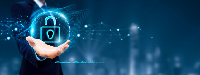 Cyber security and protection of private information and data concept. financial data to protect personal information on digital devices. data governance