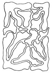 Abstract Contour Floral Stained Glass Pattern and Ornament Vector Template
