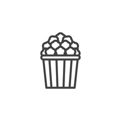 Popcorn basket line icon