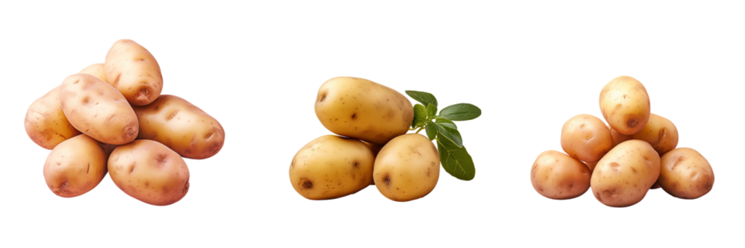Unfocused potatoes on a transparent background