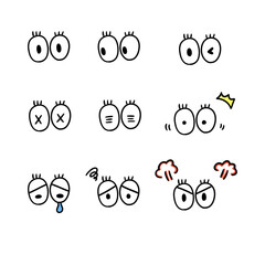 目のイラストセット