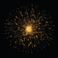 A golden fireworks on a black background. Illustration
Created from generative AI tools.