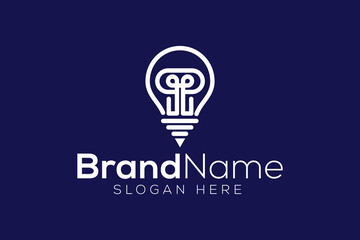 Minimal and Professional letter T bulb technology vector logo design