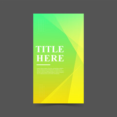 Fototapeta premium creative story background, green and yellow gradation, slash , abstract memphis, eps 10