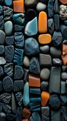 Fototapeta premium A collection of different colored stones including one that is made of stone