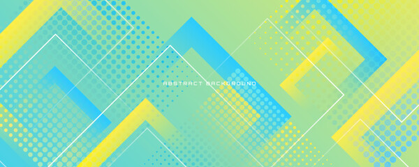 Colorful geometric abstract background overlap layer on bright space with halftone effect decoration. Modern graphic design element rhombus style concept for banner, flyer, card, cover, or brochure