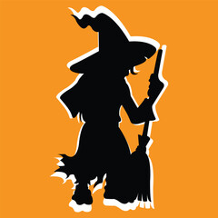 silhouette of a witch