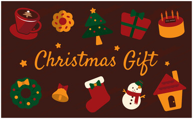 Naklejka premium Christmas item set