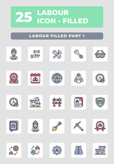 Labour Day Filled Icon Style Design