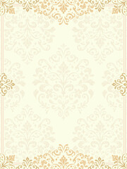 Gold decorative frame. Luxury element for design template, place for text. Invitation Card.