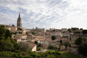 city panoramic view vineyards at Saint Emilion village Gironde Aquitaine france
