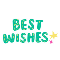 Best wishes hand drawn lettering