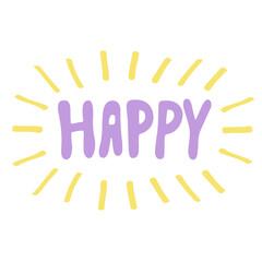 Happy hand drawn lettering