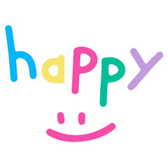Happy hand drawn lettering
