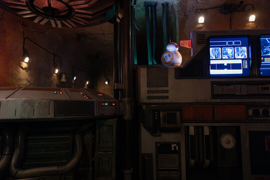 Rise of the Resistance Ride at Disney's Star Wars: Galaxy's Edge Theme Park at Walt Disney World Resort in Orlando, Florida, Batuu East