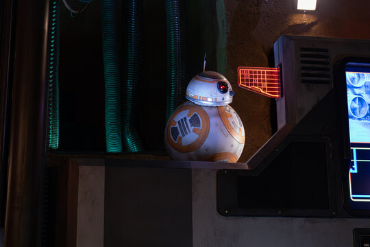 Rise of the Resistance Ride at Disney's Star Wars: Galaxy's Edge Theme Park at Walt Disney World Resort in Orlando, Florida, Batuu East