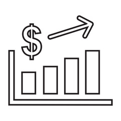 Revenue growth, graph, finance icon