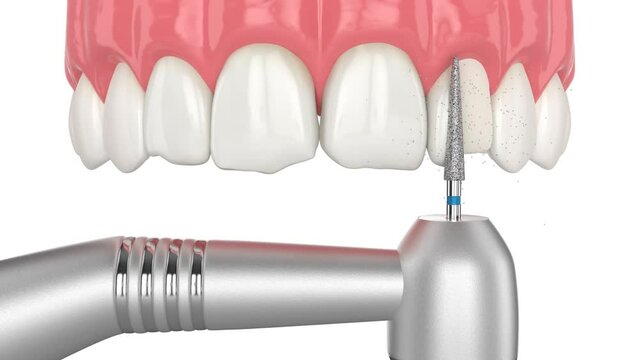 Veneers placement procedure to restore damaged teeth