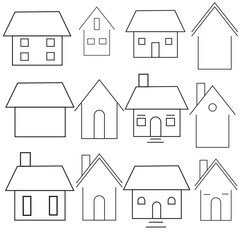 Houses icons set. Real estate., eps10