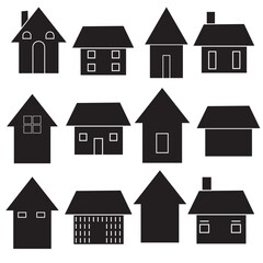 Set of thin line icons of homes and real estate. Outline symbol collection. Editable vector stroke.