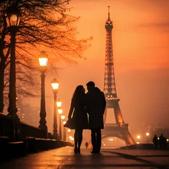 Foto op Plexiglas Romantic couple walking in Paris © Yulia