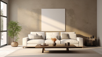 modern interior design of living room with white sofa