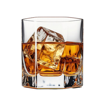 glass of whiskey. Rich and indulgent, a full glass of whiskey captured in a transparent background. The perfect pour for whiskey connoisseurs. 