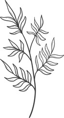 Hand drawn autumn leaves outline decoration