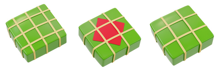 An 3D artwork ofBanh Chung cake (Bánh Chưng) for Tet Holidays