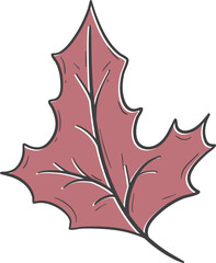 Hand drawn autumn leaves outline decoration