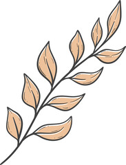 Hand drawn autumn leaves outline decoration