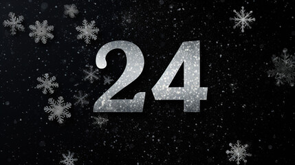 happy new year 2024 beautiful sparkling design of numbers in black and white