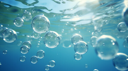 air bubbles under water 3d rendering