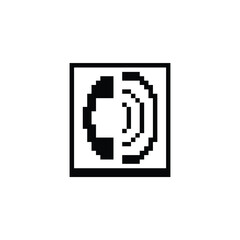 Fototapeta premium this is call icon in pixel art with black color and white background ,this item good for presentations,stickers, icons, t shirt design,game asset,logo and your project.