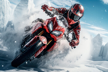 Winter races of motorcyclists