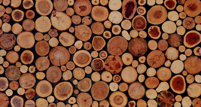 round wooden stump cut panel for background