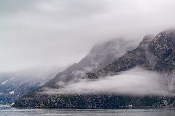 Fog drifting at different levels of the mountain