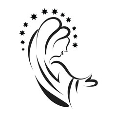 Christian line art design for print or use as banner, poster, photo overlay, apparel design	