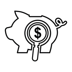 Search savings, dollar, fund icon