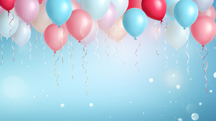 happy birthday illustration. balloons. 3d rendering