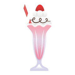 Strawberry milkshake illustration