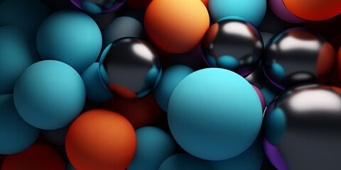 3D Balls Background, Generative AI