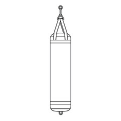 Punching Bag Outline Icon Illustration on White Background