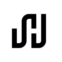 Letter Sh or SJ creative monogram logo