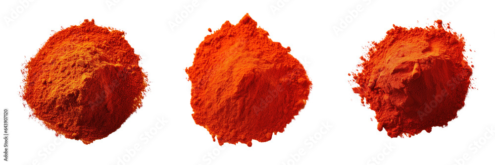 Sticker Top view of red pepper powder on a transparent background